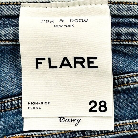 Rag & Bone Casey High Rise Flare Jeans Size 28 Pebbles Wash Raw Hem Ankle Denim - Picture 16 of 16